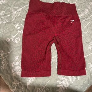 Gymshark Red Bike Shorts High Waist Performance